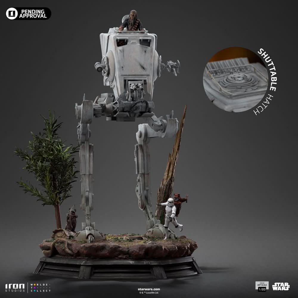 Digital Pre - Order - Statue AT - ST and Chewbacca - Star Wars - Demi Art Scale 1/20 - Iron Studios